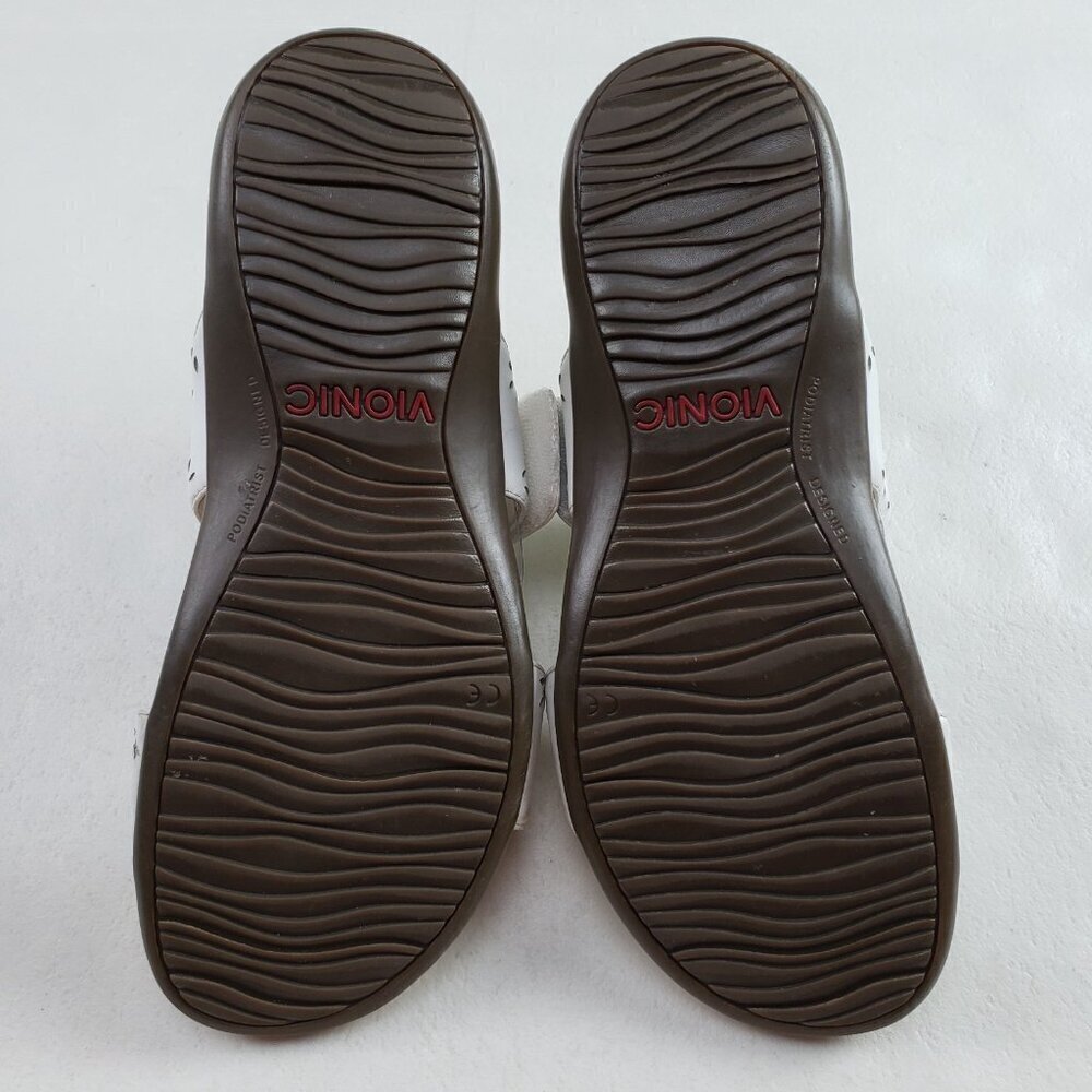 Vionic Randi Strappy Leather Sandal Womens 10 White Slide Adjustable Slip On - Picture 10 of 11